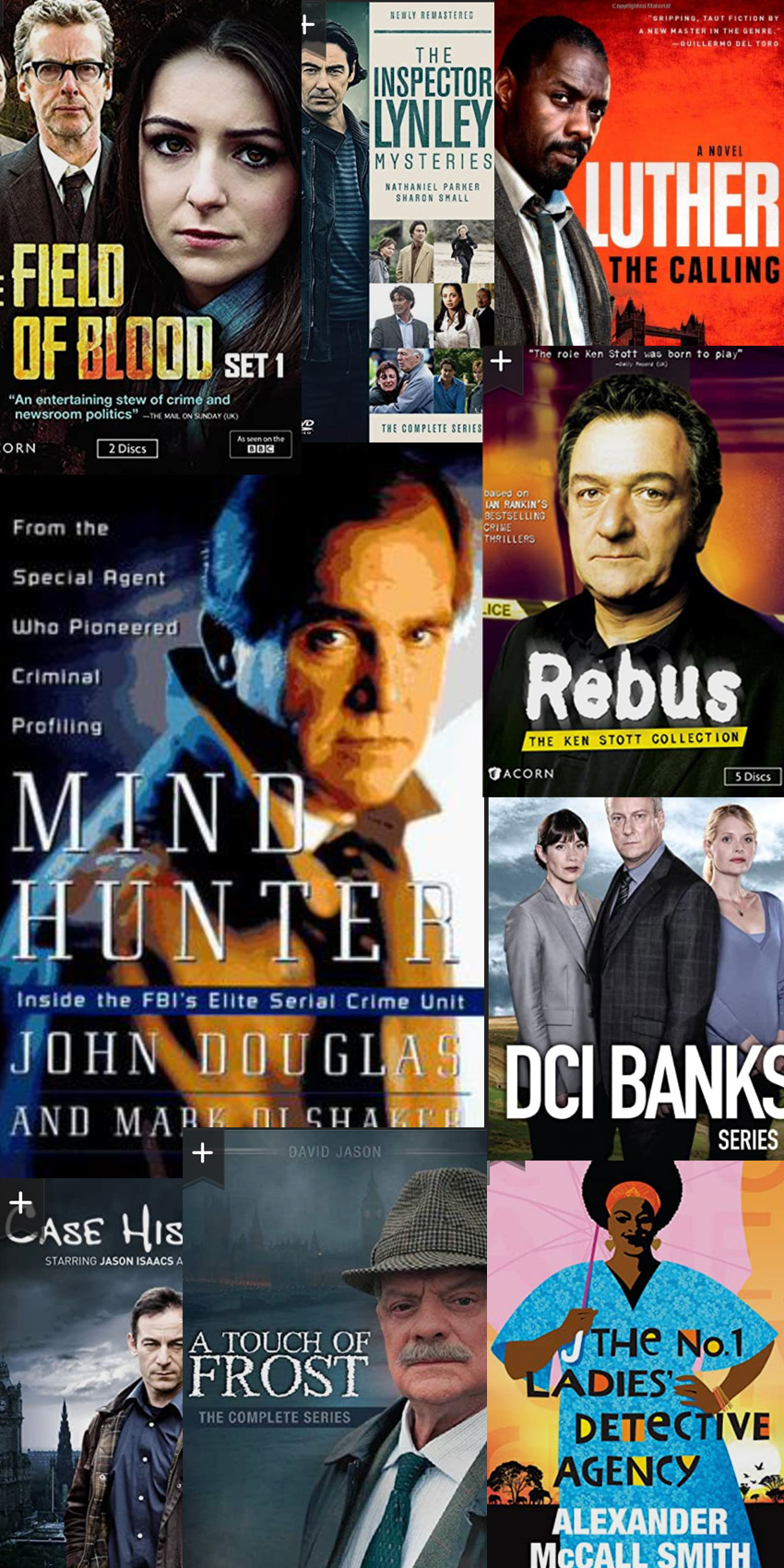 Rebus, DI Banks, Luther, Mindhunters, Inspector Linley